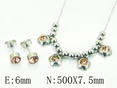 HY Wholesale Jewelry 316L Stainless Steel Earrings Necklace Jewelry Set-HY91S1507PZ