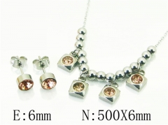 HY Wholesale Jewelry 316L Stainless Steel Earrings Necklace Jewelry Set-HY91S1525PD