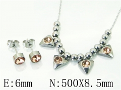 HY Wholesale Jewelry 316L Stainless Steel Earrings Necklace Jewelry Set-HY91S1537PF