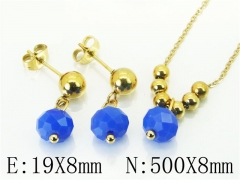 HY Wholesale Jewelry 316L Stainless Steel Earrings Necklace Jewelry Set-HY91S1545MW