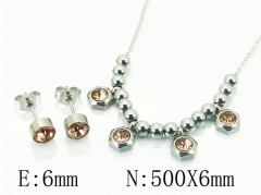 HY Wholesale Jewelry 316L Stainless Steel Earrings Necklace Jewelry Set-HY91S1516PG