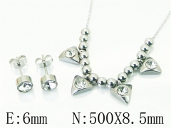 HY Wholesale Jewelry 316L Stainless Steel Earrings Necklace Jewelry Set-HY91S1535PW