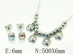HY Wholesale Jewelry 316L Stainless Steel Earrings Necklace Jewelry Set-HY91S1522PY