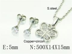 HY Wholesale Jewelry 316L Stainless Steel Earrings Necklace Jewelry Set-HY54S0601NQ