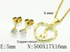 HY Wholesale Jewelry 316L Stainless Steel Earrings Necklace Jewelry Set-HY54S0634NLW