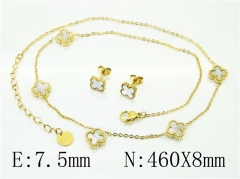 HY Wholesale Jewelry 316L Stainless Steel Earrings Necklace Jewelry Set-HY32S0107HLQ