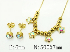 HY Wholesale Jewelry 316L Stainless Steel Earrings Necklace Jewelry Set-HY91S1583HHU