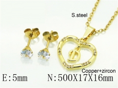 HY Wholesale Jewelry 316L Stainless Steel Earrings Necklace Jewelry Set-HY54S0615NLB