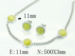 HY Wholesale Jewelry 316L Stainless Steel Earrings Necklace Jewelry Set-HY06S1124HJR