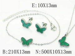 HY Wholesale Jewelry 316L Stainless Steel Earrings Necklace Jewelry Set-HY59S2497HHV