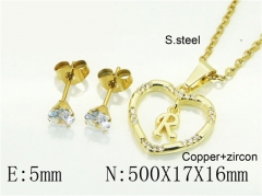 HY Wholesale Jewelry 316L Stainless Steel Earrings Necklace Jewelry Set-HY54S0629NLR