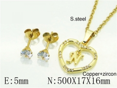 HY Wholesale Jewelry 316L Stainless Steel Earrings Necklace Jewelry Set-HY54S0625NLS