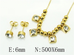 HY Wholesale Jewelry 316L Stainless Steel Earrings Necklace Jewelry Set-HY91S1577HHC