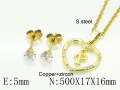 HY Wholesale Jewelry 316L Stainless Steel Earrings Necklace Jewelry Set-HY54S0627NLW