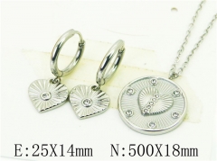 HY Wholesale Jewelry 316L Stainless Steel Earrings Necklace Jewelry Set-HY06S1114HIW