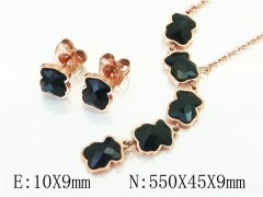HY Wholesale Jewelry 316L Stainless Steel Earrings Necklace Jewelry Set-HY90S0211IHR