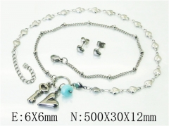 HY Wholesale Jewelry 316L Stainless Steel Earrings Necklace Jewelry Set-HY21S0387HNE