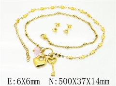 HY Wholesale Jewelry 316L Stainless Steel Earrings Necklace Jewelry Set-HY21S0384HPR