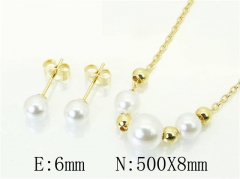 HY Wholesale Jewelry 316L Stainless Steel Earrings Necklace Jewelry Set-HY09S0012OG