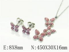 HY Wholesale Jewelry 316L Stainless Steel Earrings Necklace Jewelry Set-HY92S0106HID