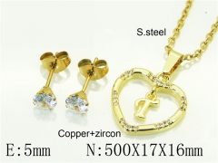 HY Wholesale Jewelry 316L Stainless Steel Earrings Necklace Jewelry Set-HY54S0631NLT