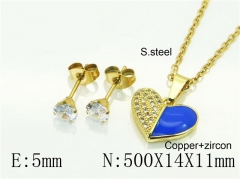 HY Wholesale Jewelry 316L Stainless Steel Earrings Necklace Jewelry Set-HY54S0609OY