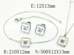 HY Wholesale Jewelry 316L Stainless Steel Earrings Necklace Jewelry Set-HY59S2507HHC