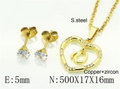 HY Wholesale Jewelry 316L Stainless Steel Earrings Necklace Jewelry Set-HY54S0632NLU