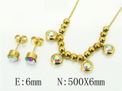 HY Wholesale Jewelry 316L Stainless Steel Earrings Necklace Jewelry Set-HY91S1562HHA