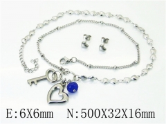 HY Wholesale Jewelry 316L Stainless Steel Earrings Necklace Jewelry Set-HY21S0385HNS