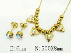 HY Wholesale Jewelry 316L Stainless Steel Earrings Necklace Jewelry Set-HY91S1566HHS
