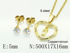 HY Wholesale Jewelry 316L Stainless Steel Earrings Necklace Jewelry Set-HY54S0621NLQ