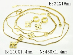 HY Wholesale Jewelry 316L Stainless Steel Earrings Necklace Jewelry Set-HY80S0050IJD