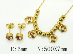 HY Wholesale Jewelry 316L Stainless Steel Earrings Necklace Jewelry Set-HY91S1592HHS
