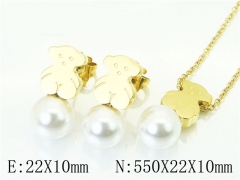 HY Wholesale Jewelry 316L Stainless Steel Earrings Necklace Jewelry Set-HY90S0207IKE