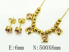 HY Wholesale Jewelry 316L Stainless Steel Earrings Necklace Jewelry Set-HY91S1575HHB