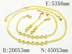 HY Wholesale Jewelry 316L Stainless Steel Earrings Necklace Jewelry Set-HY32S0106IMV