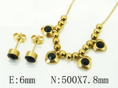 HY Wholesale Jewelry 316L Stainless Steel Earrings Necklace Jewelry Set-HY91S1581HHD