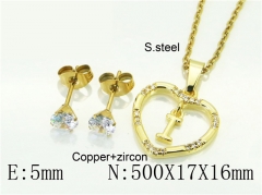 HY Wholesale Jewelry 316L Stainless Steel Earrings Necklace Jewelry Set-HY54S0620NLZ