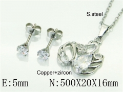 HY Wholesale Jewelry 316L Stainless Steel Earrings Necklace Jewelry Set-HY54S0603NC