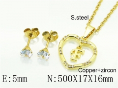 HY Wholesale Jewelry 316L Stainless Steel Earrings Necklace Jewelry Set-HY54S0617NLF