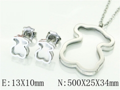 HY Wholesale Jewelry 316L Stainless Steel Earrings Necklace Jewelry Set-HY90S0203HMS