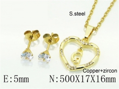 HY Wholesale Jewelry 316L Stainless Steel Earrings Necklace Jewelry Set-HY54S0618NLG