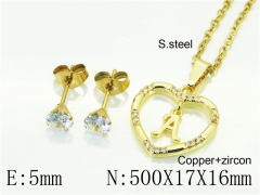 HY Wholesale Jewelry 316L Stainless Steel Earrings Necklace Jewelry Set-HY54S0612NLQ