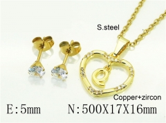 HY Wholesale Jewelry 316L Stainless Steel Earrings Necklace Jewelry Set-HY54S0628NLQ