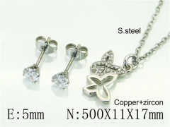 HY Wholesale Jewelry 316L Stainless Steel Earrings Necklace Jewelry Set-HY54S0604NX