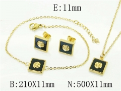 HY Wholesale Jewelry 316L Stainless Steel Earrings Necklace Jewelry Set-HY59S2514HIC