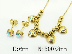 HY Wholesale Jewelry 316L Stainless Steel Earrings Necklace Jewelry Set-HY91S1578HHX