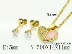 HY Wholesale Jewelry 316L Stainless Steel Earrings Necklace Jewelry Set-HY54S0607OQ