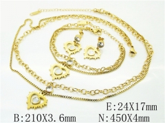 HY Wholesale Jewelry 316L Stainless Steel Earrings Necklace Jewelry Set-HY80S0052IIW